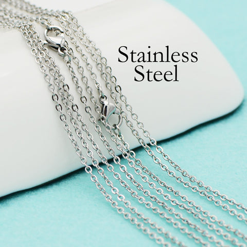 100 x Stainless Steel Necklace for Women or Men, Stainless Steel Chain Necklace Wholesale, Stainless Steel Chain for Jewelry Making