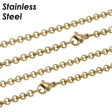 Stainless Steel Chain Necklace, Stainless Steel Rolo Chain Necklace Tarnish Free, Wholesale Stainless Steel Necklace for Women Men