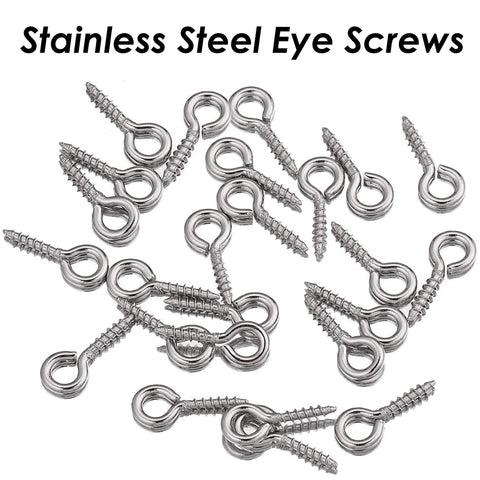 50 x Stainless Steel Eye Screws Gold Silver, Screw Eye Bails, Screw Eye Pin, Eye Pin Bail Peg for Jewelry Making, Jewelry Supplies