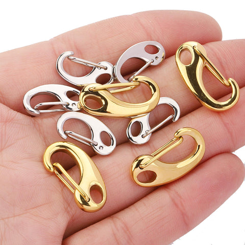 10 x Stainless Steel Lobster Clasp Gold Silver, Shrimp Clasp, Push Gate Clasp, Carabiner Clasp, Wholesale Jewelry Findings Supplies