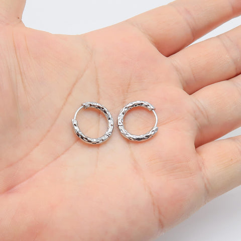 Hammered Huggie Hoop Earrings Gold Silver Stainless Steel Huggie Hoops for Women, Huggie Earring Hoop, Hoop Earrring Clip