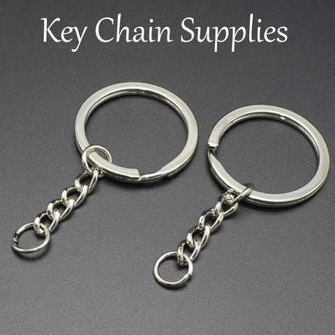 Keychain Supplies, KeyChain Keyring with Chain jump rings, Bronze Copper Silver Gold Key Chain Supplies, Split Key Ring for Jewelry Making