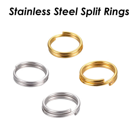 100 x Stainless Steel Split Rings Silver Gold Split Rings Wholesale, Double Jump Rings, Jewelry Findings for Jewelry Making