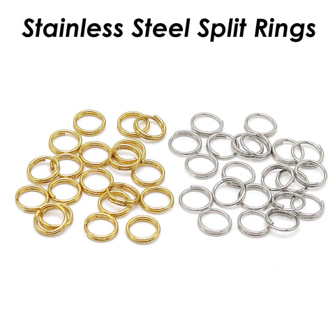 100 x Stainless Steel Split Rings Silver Gold Split Rings Wholesale, Double Jump Rings, Jewelry Findings for Jewelry Making