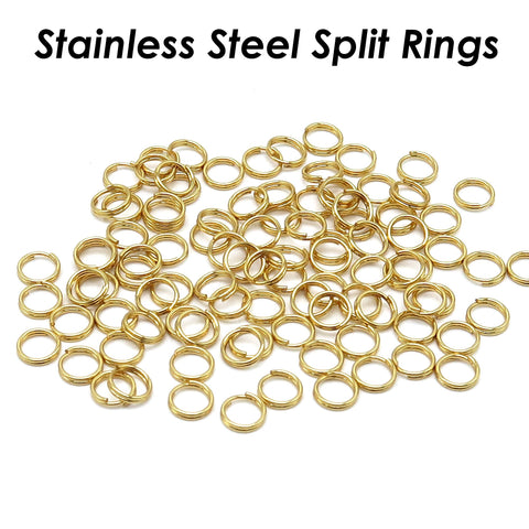 100 x Stainless Steel Split Rings Silver Gold Split Rings Wholesale, Double Jump Rings, Jewelry Findings for Jewelry Making