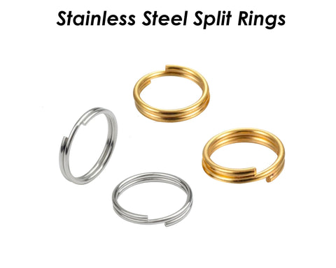 100 x Stainless Steel Split Rings Silver Gold Split Rings Wholesale, Double Jump Rings, Jewelry Findings for Jewelry Making