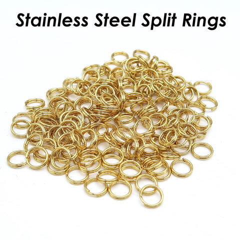 100 x Stainless Steel Split Rings Silver Gold Split Rings Wholesale, Double Jump Rings, Jewelry Findings for Jewelry Making