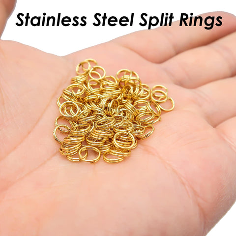 100 x Stainless Steel Split Rings Silver Gold Split Rings Wholesale, Double Jump Rings, Jewelry Findings for Jewelry Making