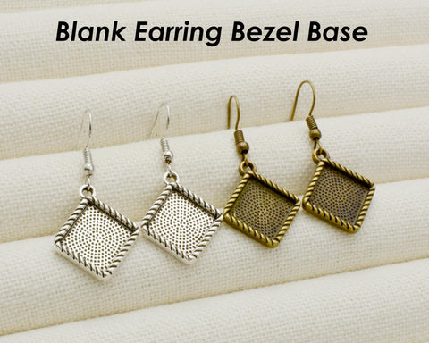 20 Pieces - Earring Bezel Setting, Earring Base Earring Bezel , Earring Blanks for Jewelry Making, Earring Tray for Cabochon Stones Epoxy