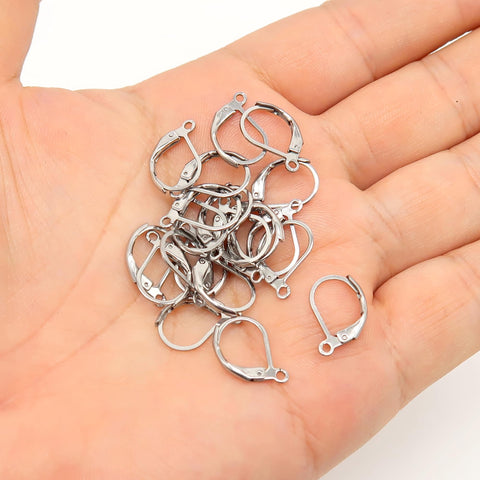 50 x Stainless Steel Leveback Ear Wires, Lever Back Earring Hooks Earwires, Hypoallergenic Earring Hooks Jewelry Supplies