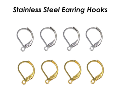 50 x Stainless Steel Leveback Ear Wires, Lever Back Earring Hooks Earwires, Hypoallergenic Earring Hooks Jewelry Supplies