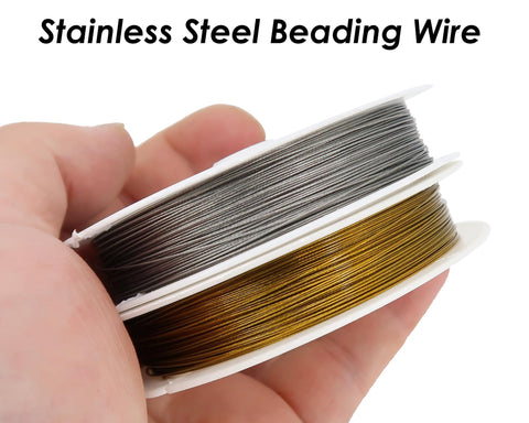 Stainless Steel Artistic Wire Gold Silver, Nylon Coated Stainless Steel Beading String Wire, Jewelry Making Supplies