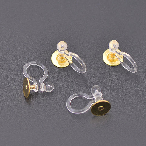 Clip on Earring Converters, Converts Earring Post to Non Pierced Clip-Ons, Invisible Earring Clip, No Piercing Earring Clip Jewelry Findings