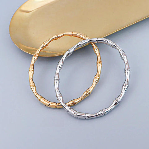 Bamboo Bracelet Stainless Steel Bracelet Bangle, Silver Gold Bracelet for Women, Minimalist Jewelry Supplies