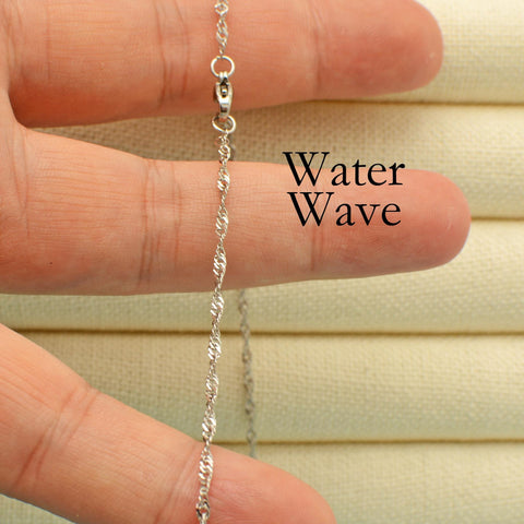 Water Wave Necklace Gold Silver, Waterwave Chain Necklace, WaterWave Chain Sparkle necklace, Dainty Stainless Steel Necklace