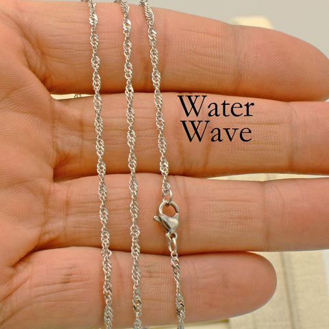 Water Wave Chain, Stainless Steel Chain Gold Silver, Water Wave Chain for Women Necklace, Bulk Stainless Steel Chain for Jewelry Making