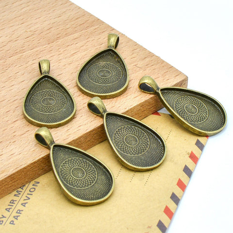 Teardrop Pendant Pendant Tray, 20x30mm Teardrop Bezel Pendant Setting, Teardrop Cabochon Setting, Teardrop Pendant Blanks