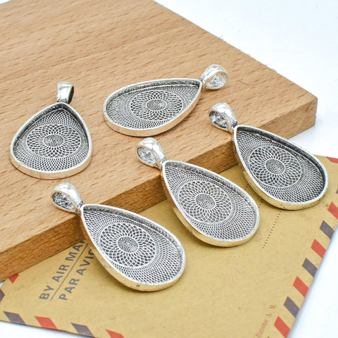 Teardrop Pendant Pendant Tray, 20x30mm Teardrop Bezel Pendant Setting, Teardrop Cabochon Setting, Teardrop Pendant Blanks