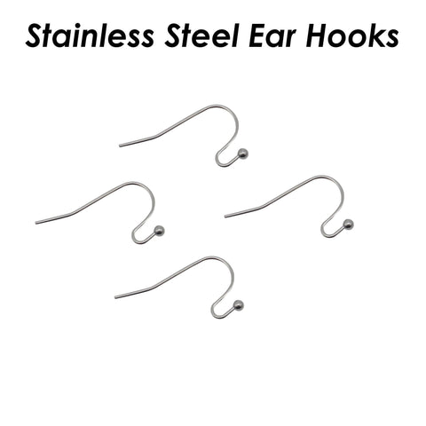 50 x Stainless Steel Earring Hooks Gold Silver Earwires, Surgical Steel Earrings Wires Ear Hooks for Jewelry Making