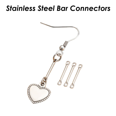 50 x Stainless Steel Bar Connectors, 15mm 20mm 25mm Bar Links Gold Silver, Earring Connector Findings, Connector Bar W/ Two Hole Links