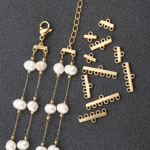 Mini Multi Strand Clasps Stainless Steel, Multi Strand Ends Gold Silver, Multi Link Necklace Connectors, Jewelry findings, Jewelry Supplies