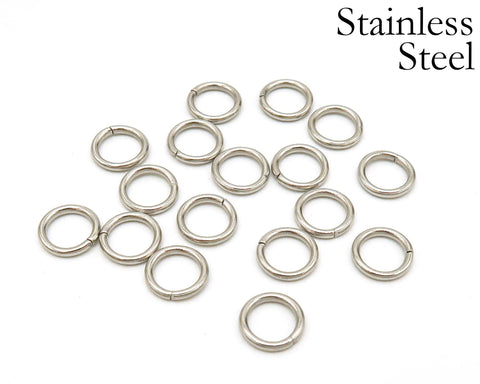 100 Pieces Oval Jump Rings Gold Silver, Stainless Steel Jump Rings Oval & Round, Bulk Wholesale Jewelry Findings for Jewelry Making