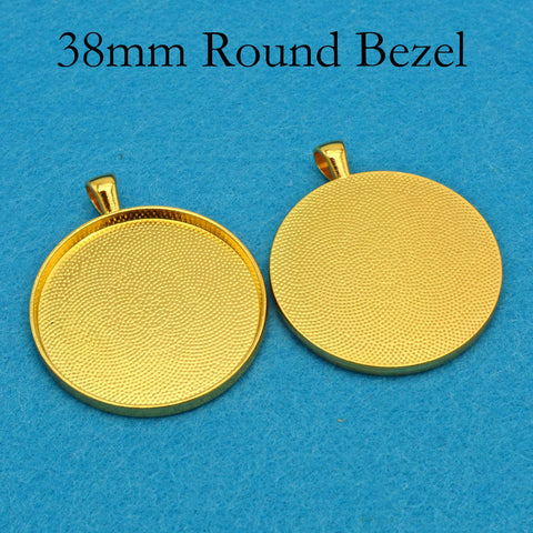 38mm Pendant Pendant Tray, 1.5 Inch Round Bezel Pendant Setting, 38mm Round Cabochon Setting, 38mm Pendant Blanks Silver Bronze Copper