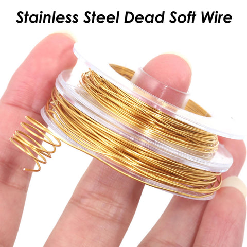 10 Meters x Stainless Steel Wire Gold Silver Wrapping Wire, Dead Soft Wire String, Stainless Steel Beading Wire For Jewelry Making