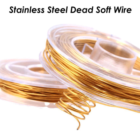 10 Meters x Stainless Steel Wire Gold Silver Wrapping Wire, Dead Soft Wire String, Stainless Steel Beading Wire For Jewelry Making