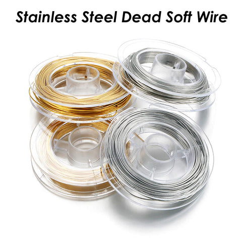 10 Meters x Stainless Steel Wire Gold Silver Wrapping Wire, Dead Soft Wire String, Stainless Steel Beading Wire For Jewelry Making