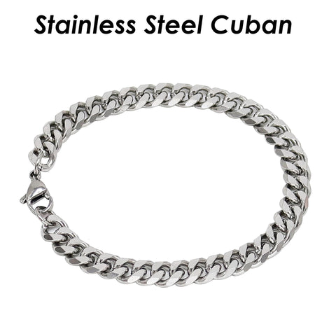 Cuban Necklace Stainless Steel Necklace for Men Women, Cuban Chain Necklace Gold Silver Cuban Bracelet, Chunky Curb Necklace Curb Bracelet