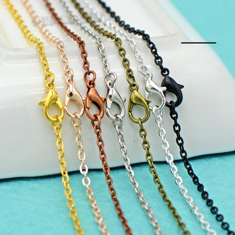 Gun Metal Necklace 18 20 24 30 Inch, Gun Metal Chain Necklace for Women, Flat Oval Link Cable Chain, Gunmetal Chain Bulk Wholesale