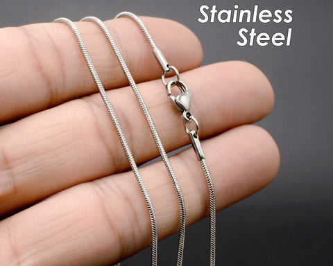 Snake Necklace for Women Men, Stainless Steel Snake Chain Necklace Wholesale, Tarnish Free Snake Necklace Gold Silver for Jewelry Making