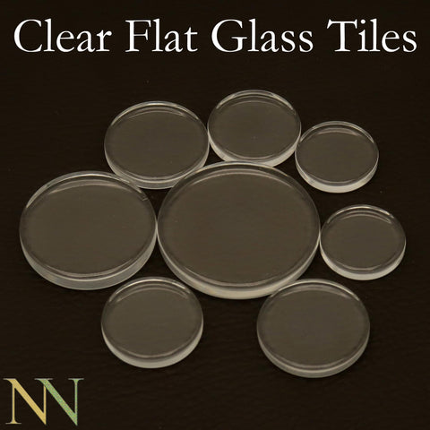 Clear Glass Tile Pendant, 2 Sides Flat Glass Cabochon 10 12 14 16 18 20 25 30mm Square Circle Round Glass for Jewelry Making