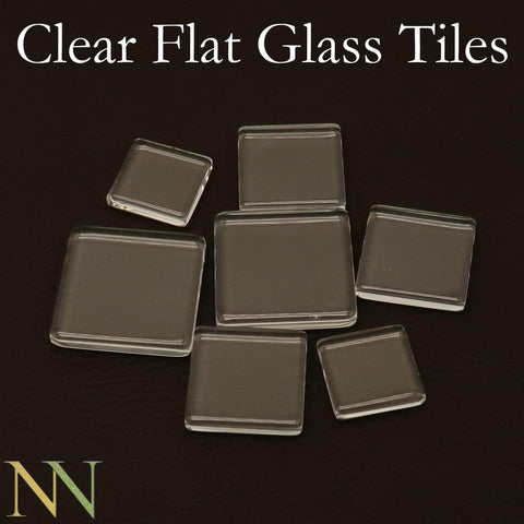 Clear Glass Tile Pendant, 2 Sides Flat Glass Cabochon 10 12 14 16 18 20 25 30mm Square Circle Round Glass for Jewelry Making