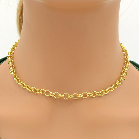 10 Feet x 6mm Rolo Chain Bulk by Foot, Bronze Gold Silver Rolo Link Chain for Jewelry Making,  Chunky Chain by the Yard Length Spool