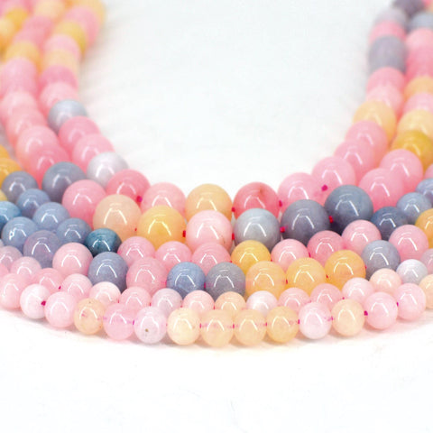 Morganite Beads, Natural Stone Beads, Genuine Stone Loose Beads, Pink Morganite Stone, Round Gemstone Beads for Necklace Bracelet Making