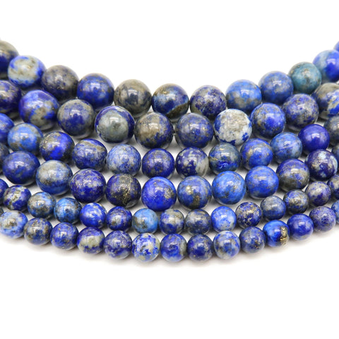 Natural Lapis Lazuli Beads 4mm 6mm 8mm 10mm 12mm Round Loose Beads Natural Lapis Lazuli Gemstone Beads for Bracelets Jewelry Making