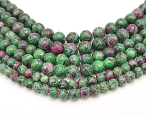 Natural Ruby in Zoisite Beads 4mm 6mm 8mm 10mm Genuine Stone Loose Beads Ruby in Zoisite Gemstones for Bracelets Necklace Jewelry Making