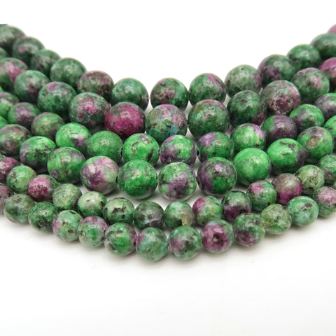 Natural Ruby in Zoisite Beads 4mm 6mm 8mm 10mm Genuine Stone Loose Beads Ruby in Zoisite Gemstones for Bracelets Necklace Jewelry Making