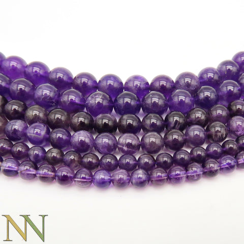 Natural Amethyst Beads 4mm 6mm 8mm 10mm Genuine Stone Loose Beads Natural Deep Purple Amethyst Gemstones for Bracelets Jewelry Making