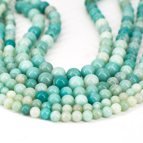 Blue Amazonite Beads, Natural Stone Beads, Genuine Stone Loose Beads, Amazonite Beads,Round Gemstone Beads for Necklace Bracelet Making