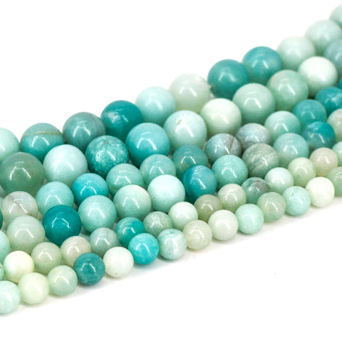 Blue Amazonite Beads, Natural Stone Beads, Genuine Stone Loose Beads, Amazonite Beads,Round Gemstone Beads for Necklace Bracelet Making