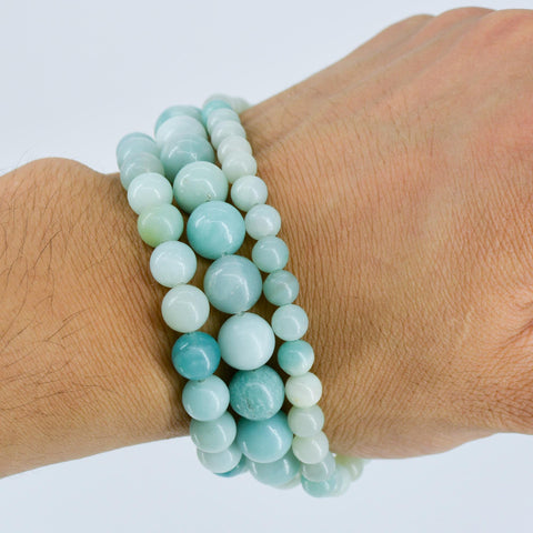 Blue Amazonite Beads, Natural Stone Beads, Genuine Stone Loose Beads, Amazonite Beads,Round Gemstone Beads for Necklace Bracelet Making