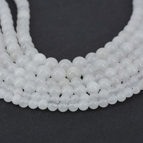 White Jade Beads, Natural Stone Beads, Genuine Stone Beads, White Jade Stone Healing Meditation Gemstone Beads for Necklace Bracelet Making