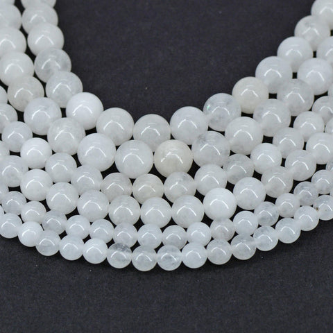 White Jade Beads, Natural Stone Beads, Genuine Stone Beads, White Jade Stone Healing Meditation Gemstone Beads for Necklace Bracelet Making