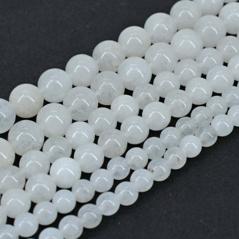 White Jade Beads, Natural Stone Beads, Genuine Stone Beads, White Jade Stone Healing Meditation Gemstone Beads for Necklace Bracelet Making