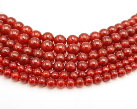 Natural Carnelian Beads 4mm 6mm 8mm 10mm 12mm Round Natural Red Agate Gemstone Genuine Stone Loose Beads for Bracelets Jewelry Making