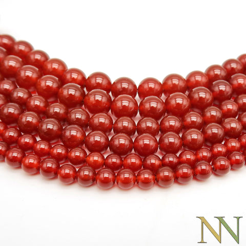 Natural Carnelian Beads 4mm 6mm 8mm 10mm 12mm Round Natural Red Agate Gemstone Genuine Stone Loose Beads for Bracelets Jewelry Making