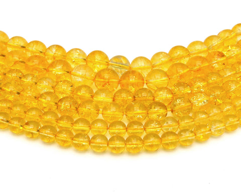 Natural Citrine Beads 6mm 8mm 10mm 12mm Round Yellow Citrine Stone Loose Beads Gemstone for Bracelets Jewelry Making